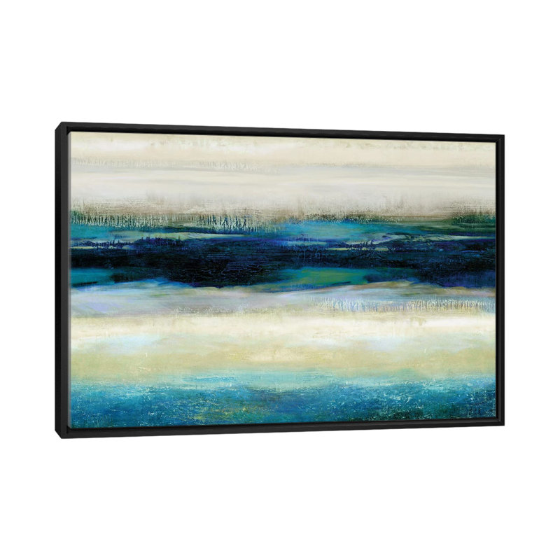 «Reflections In Blue» par Jaden Blake, impression sur toile tendue, H 18 po x l 26 po x P 1,5 po, Toile avec cadre noir
