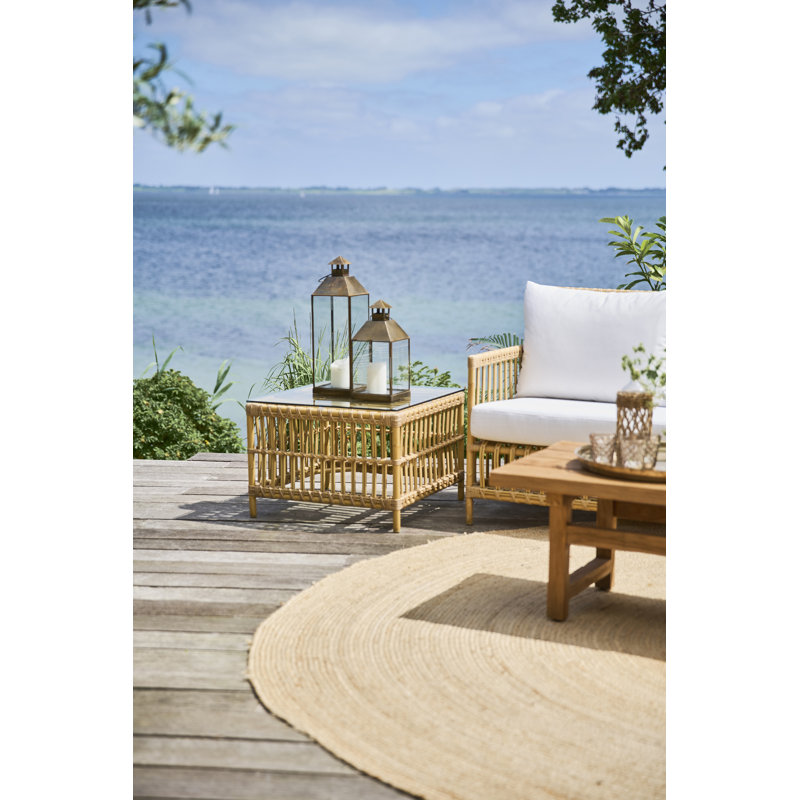 Table d'appoint Caroline, Avec verre, Naturel