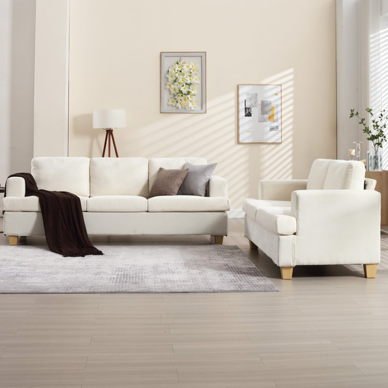 Fully Assembled Accent Chair with Distressed Wood-Grain Finish and Nailhead-Trimmed Armrests, White Chenille, Yellow