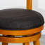 Natural Bar Stool With Slat Back, Charcoal Fabric Seat, For Decor Back In Natural, Seat A Comfy Feel