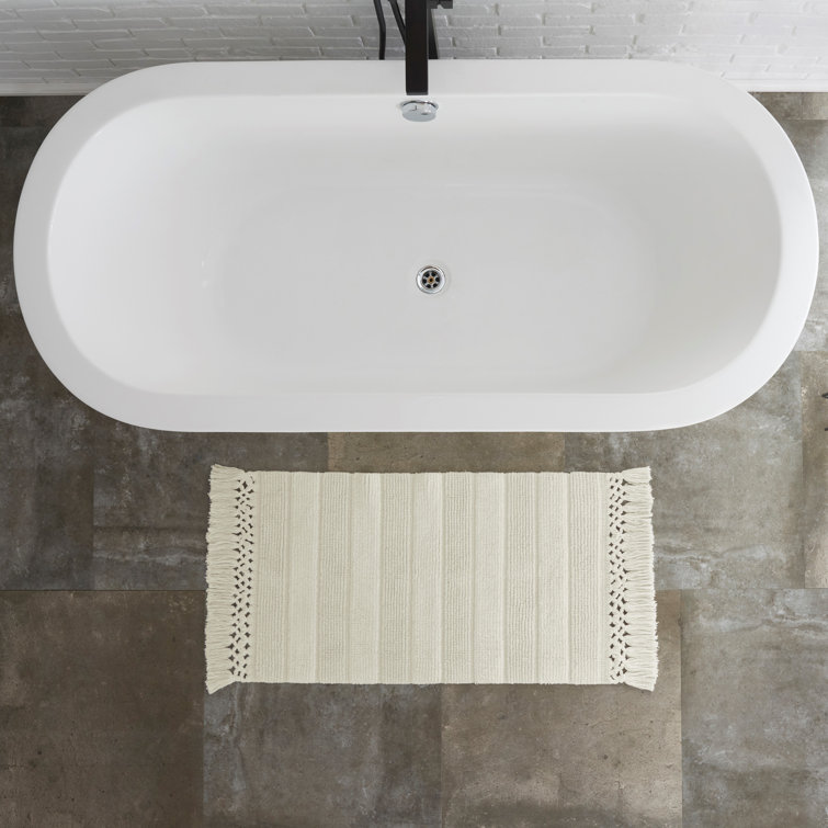 French Connection Rectangular 100% Cotton Solid Bath Rug Size: 20 H x 56 W x 0.25 D, Color: Dark Gray