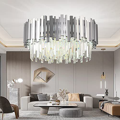 Abaz Chandelier, Silver, 55cm x 30cm, 9