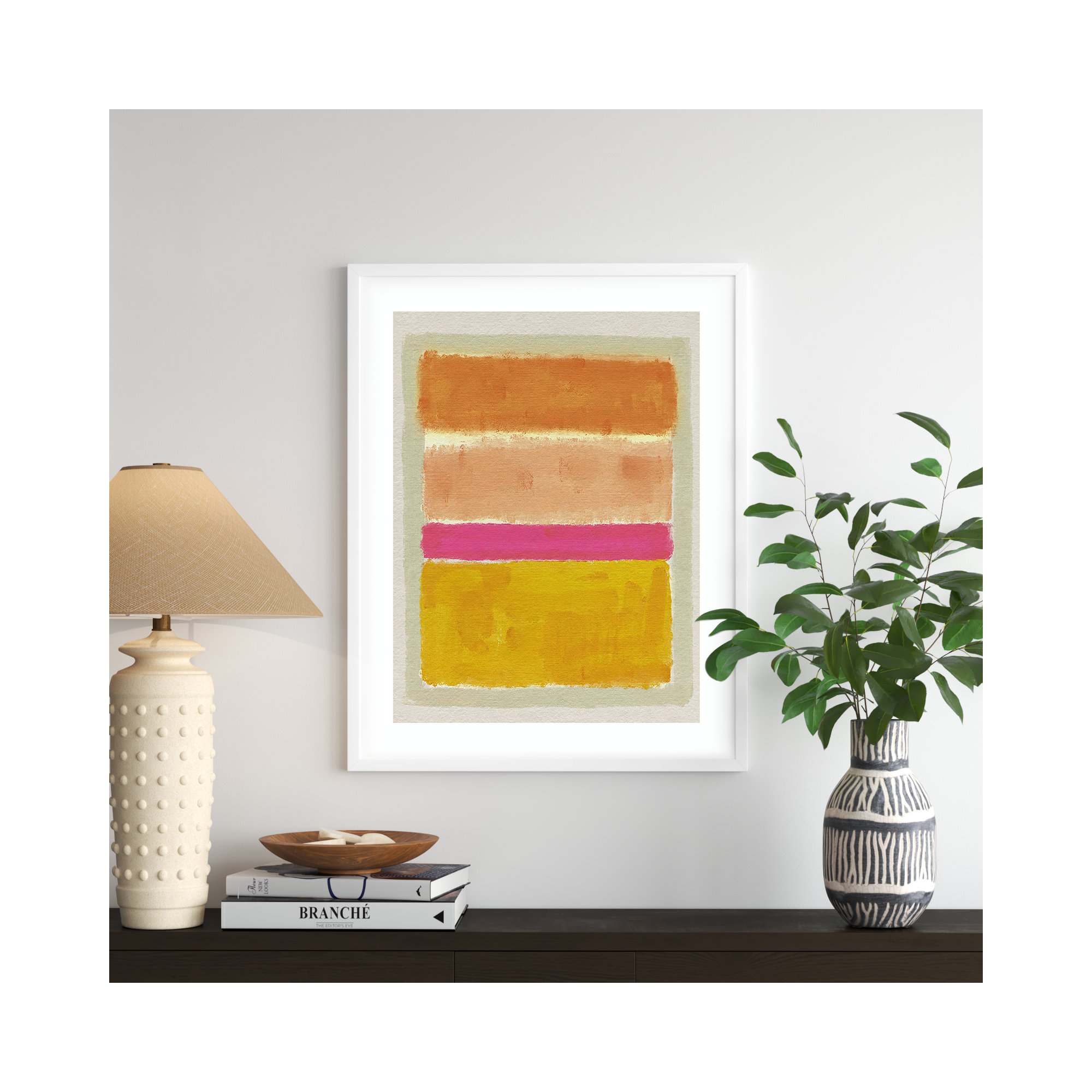 Rothko Inspired Tonescape by Victoria Barnes, White, 13" H x 11" W x 1" D