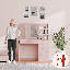 Coiffeuse Johnfrancis avec miroir et tiroirs, l 53,5 po-2088599216
