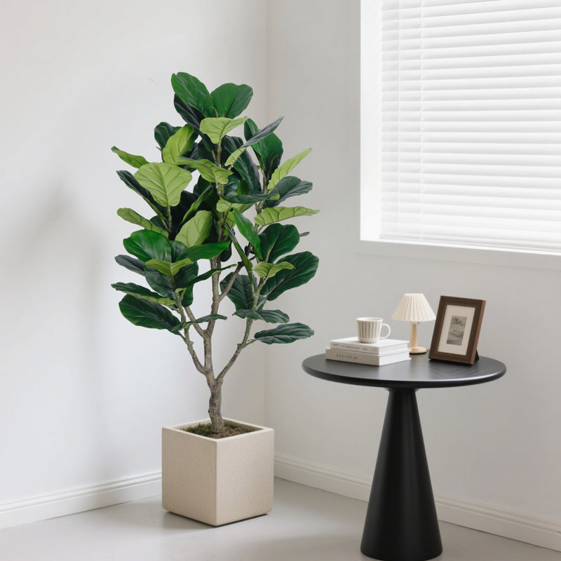Artificial Fiddle Leaf Fig Tree In Pot For Home Office Décor