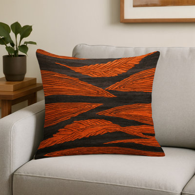 Coussin décoratif à carreaux brun intérieur et extérieur