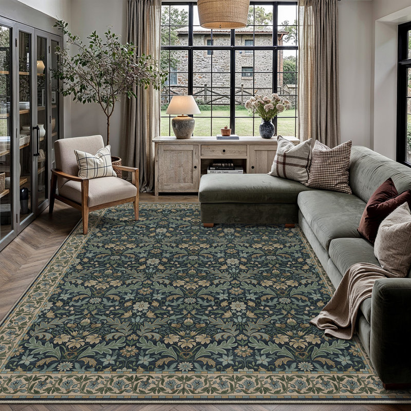 Tapis à motif floral Ellis & Loom, Rectangulaire 8 pi x 10 pi