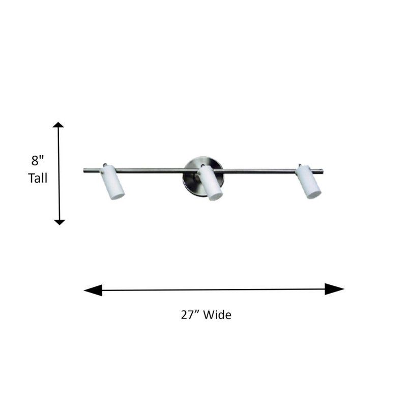 Nina 27'' 3 -Light Fixed Track Track Kit with Dimmable, Satin Steel