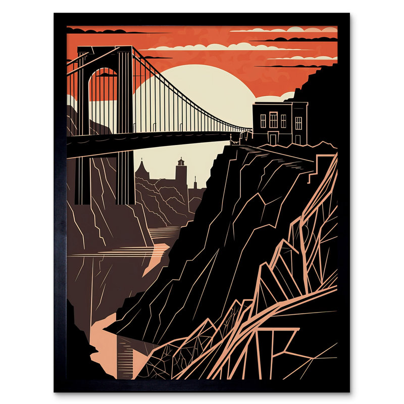 Quapaw Clifton Suspension Bridge Sunset Contrast - Single Picture Frame Print