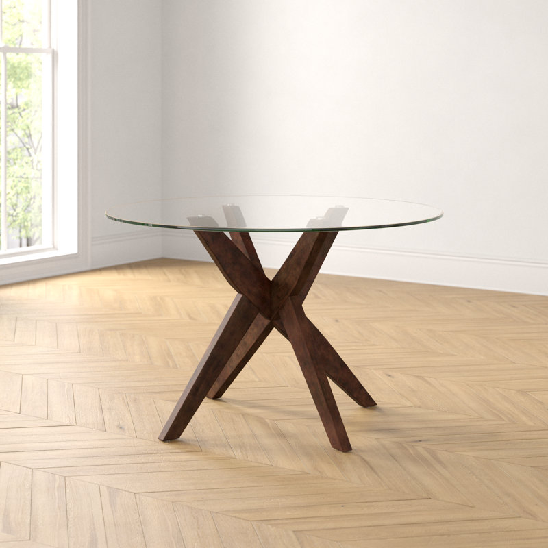 Table de salle à manger à piédestal de 48 po Vosburg, Brun