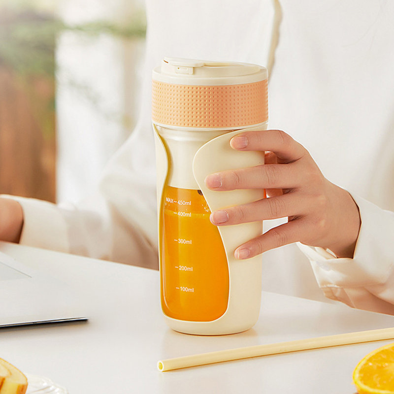 Fruit Juicer Household Small Portable Multifunctional Juicer Cup Wireless Juicer Cup Portable Juicer, Orange