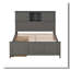 Lit plateforme double avec tête de lit et porte coulissante-1001759045