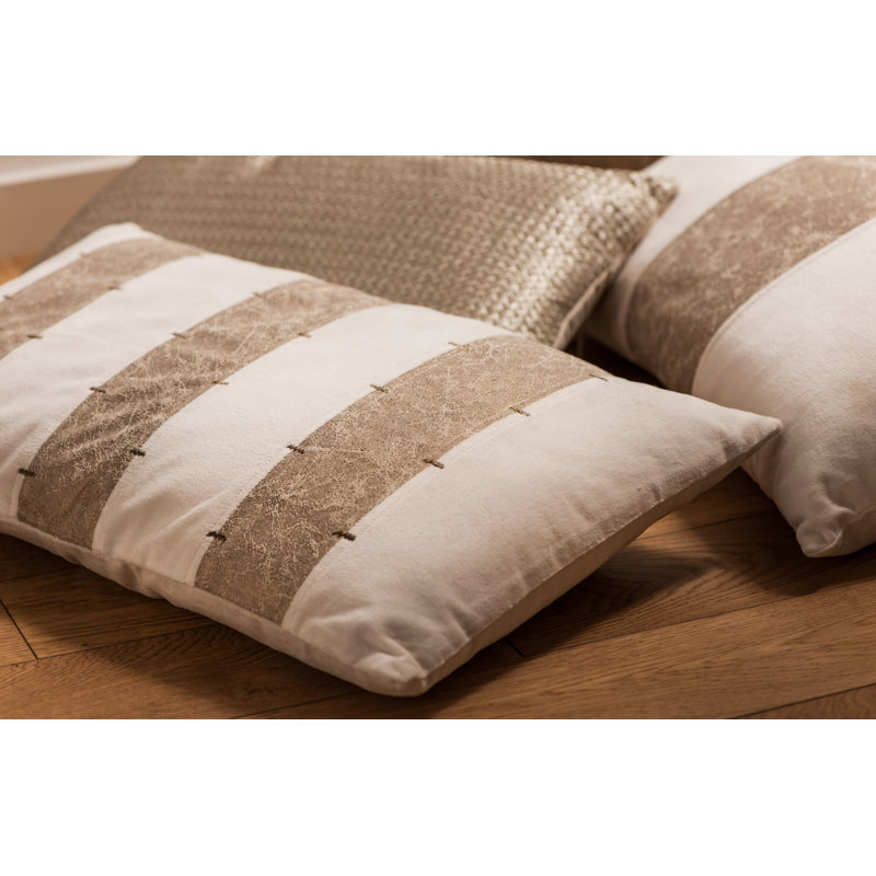 Bergman Striped Rectangular Cushion, Ivory/Gold
