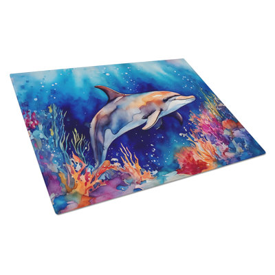 Dolphin Glass Cutting Board Large