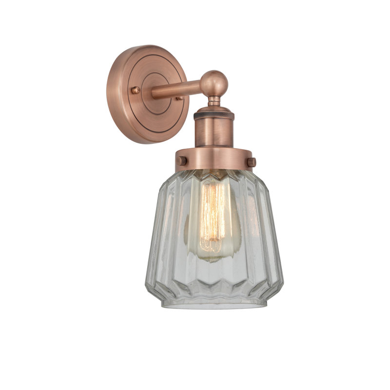 Carlinville Armed Sconce, Clear, Antique Copper