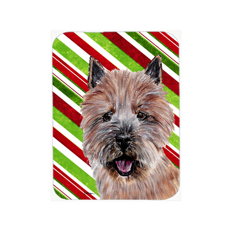 Planche à découper en verre de noël east urban home norwich terrier