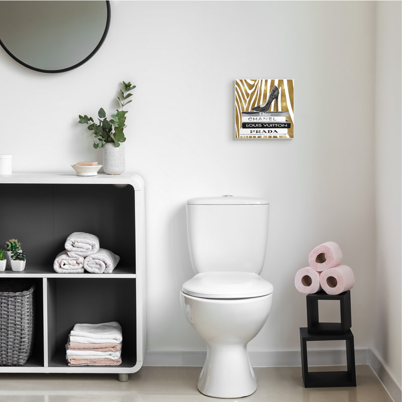 Imprimé zébré doré Fashion, Plaque murale, H 12 po x l 12 po x P 0,5 po