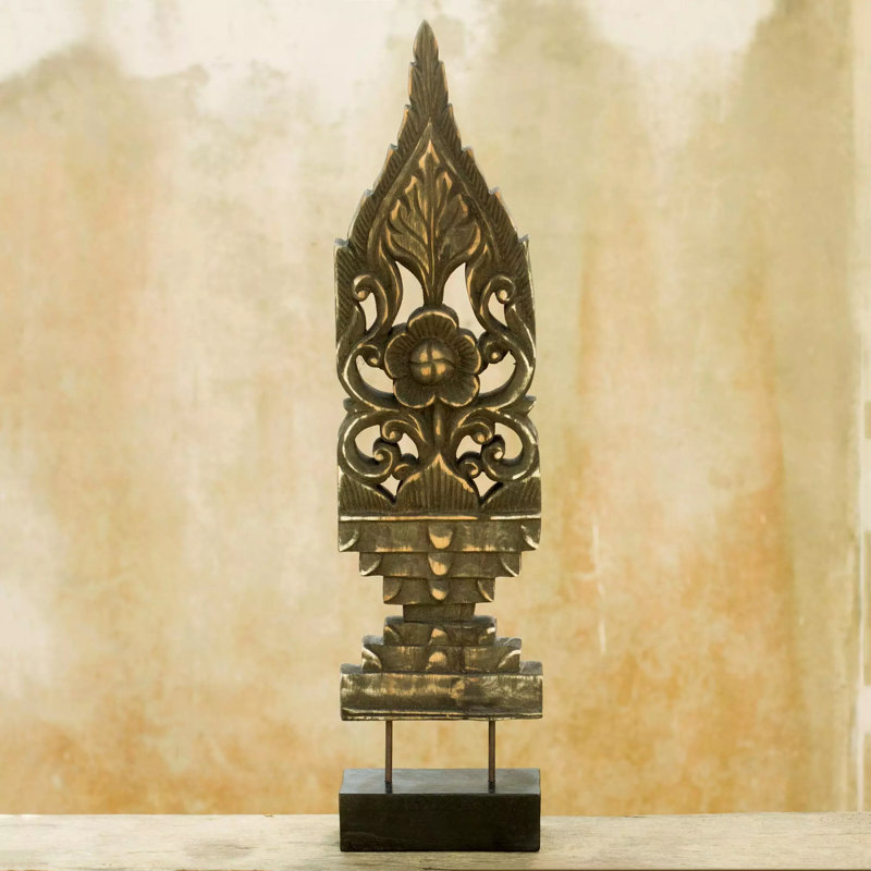 Royal Flowers Wood Sculpture