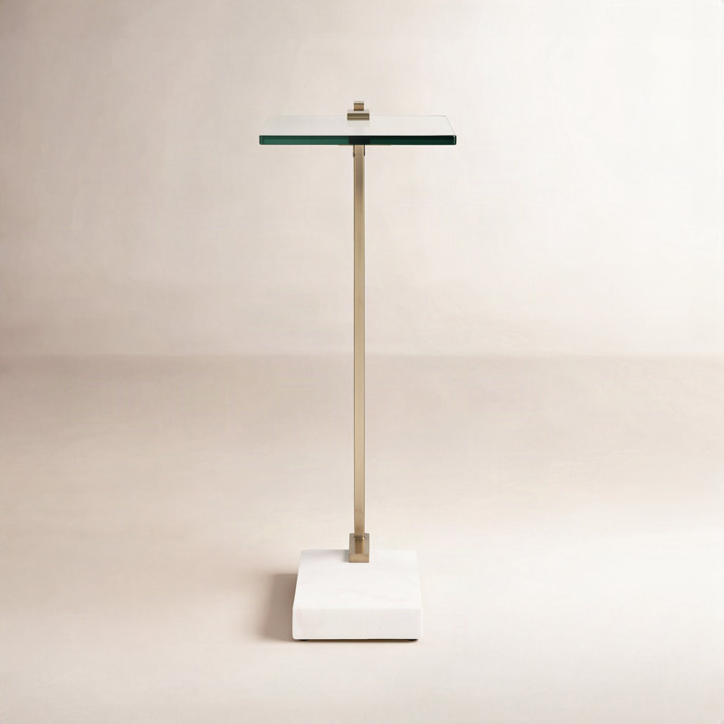 Caddie Glass Top End Table