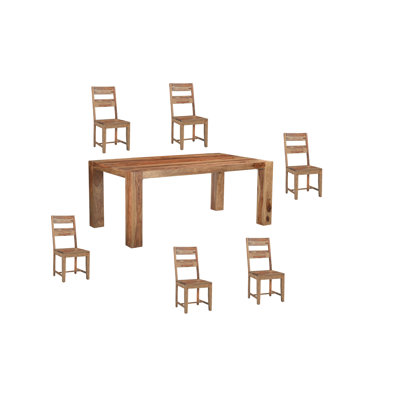 Haleh 6 - Person Solid Wood Top Four Leg Dining Set