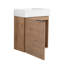 Meuble-lavabo mural 18 po avec lavabo en résine blanche et porte d'armoire à fermeture en douceur 18 po