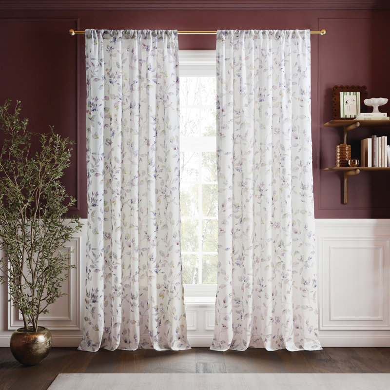 Ted Baker Lilac Print Multi 50 X 84 Curtain Panel Pair (Set Of 2), 50" W x 96" L