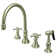 Deck Mount Double Handle Widespread Kitchen Faucet with Knight Cross Handle