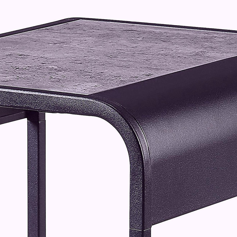 Table d'appoint en béton gris et noir
