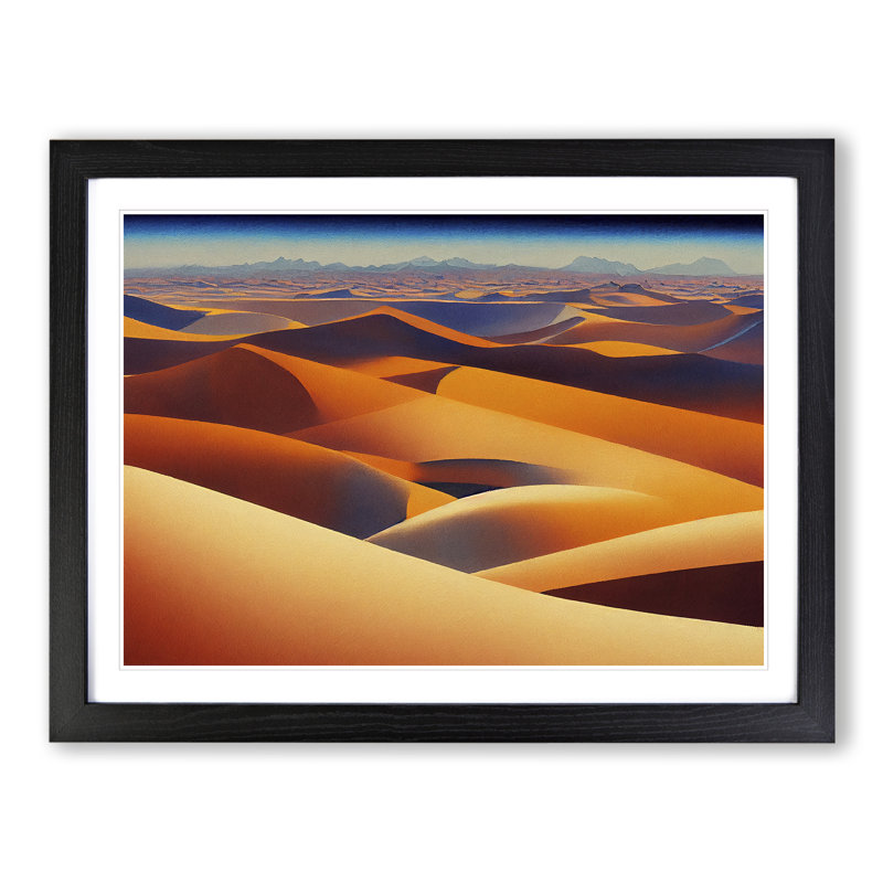Watercolour Desert Vol.2 - Single Picture Frame Print, Black Framed, 25cm H x 34cm W x 2cm D