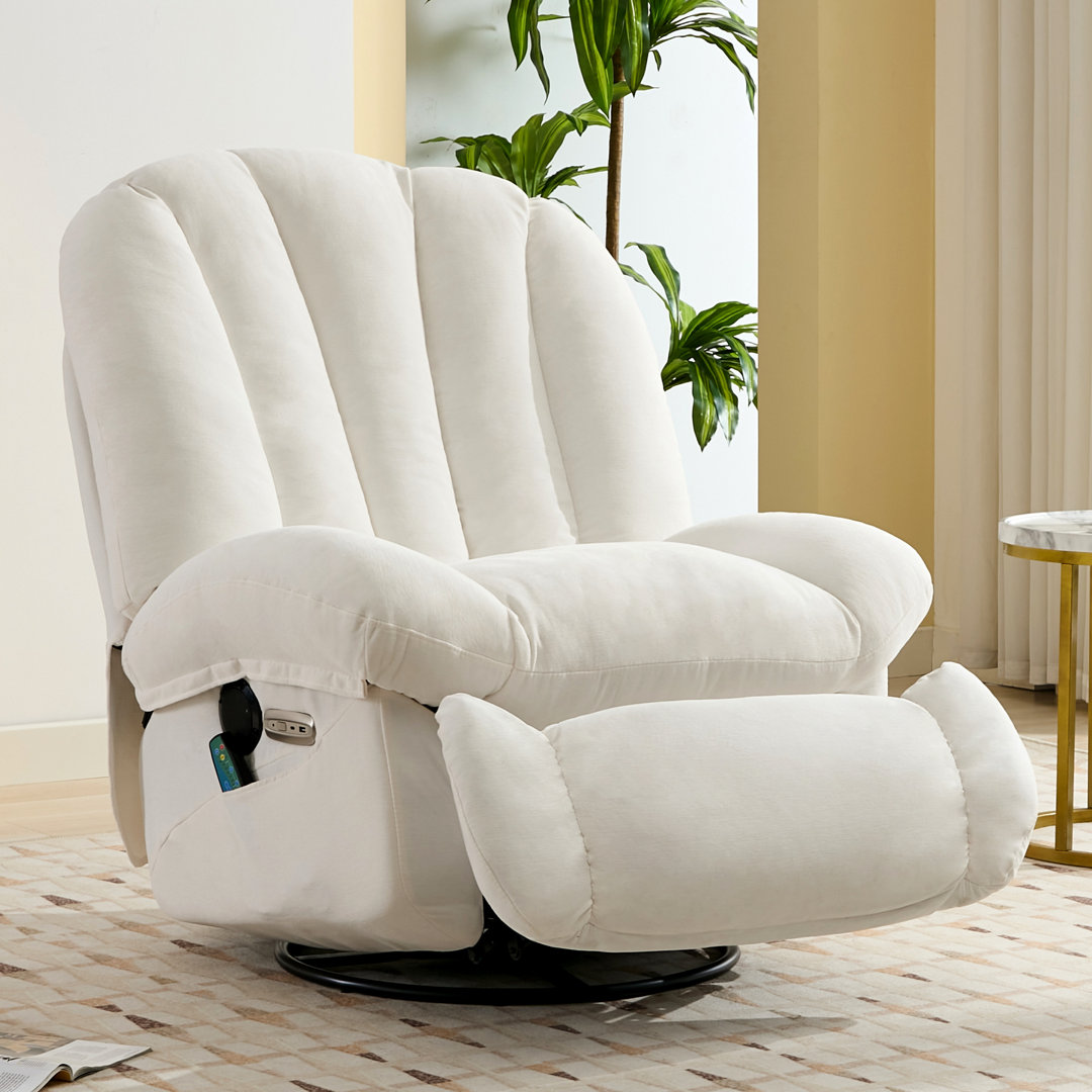 Elisbeth Premium Electric Recliner Chair with Adjustable Heating, Multi-Mode Vibration Massage, 360° Swivel & Power Tilt Function Latitude Run® Upholstery 