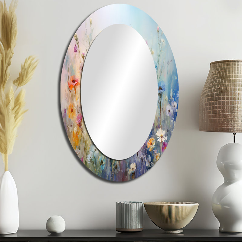 Leavens - Miroir floral en métal, 36 po x 24 po