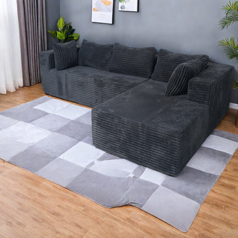 Canapé modulaire en velours côtelé modulaire 100 po Compression