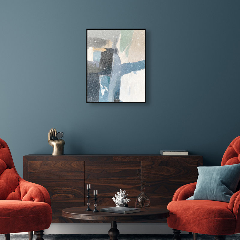 Ashen Tide Canvas Abstract Print by Oliver Gal, Black Frame, 16 x 20, 31"H x 25"W, Black Frame