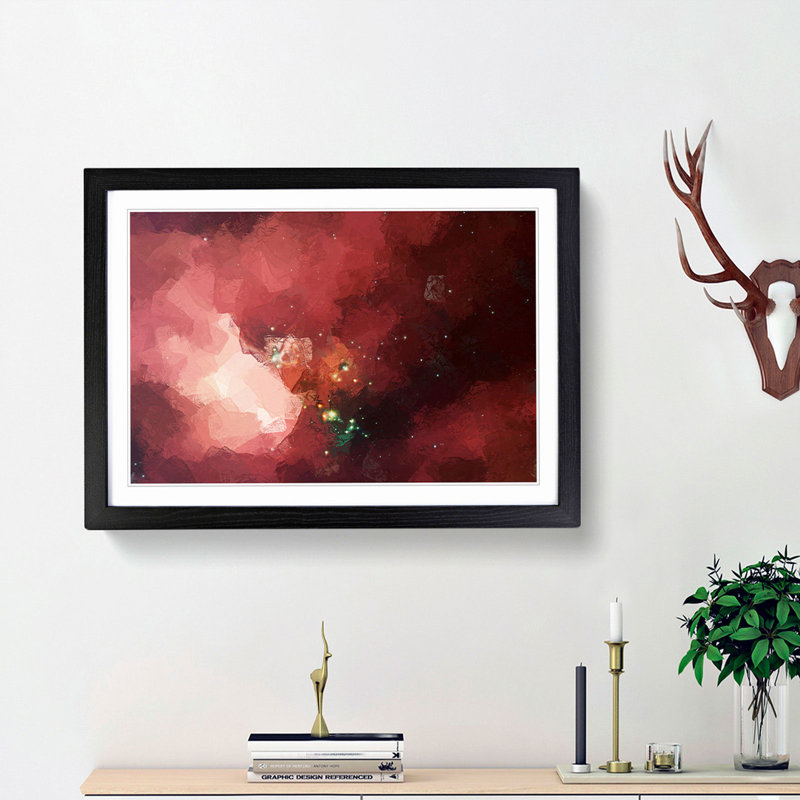 Out of Space Vol.29 in Abstract - Picture Frame Graphic Art Print, 27cm H x 36cm W x 2cm D, Black Framed