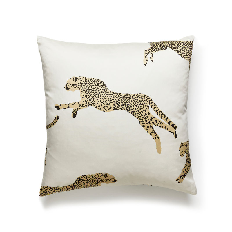 Leaping Cheetah Square Pillow Cover & Insert, Dune
