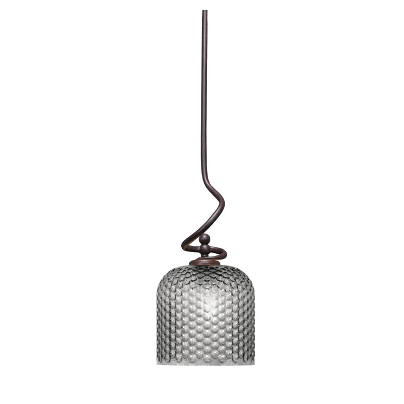 Mini-luminaire suspendu suspendu en verre Sheffield, Clear, Bronze
