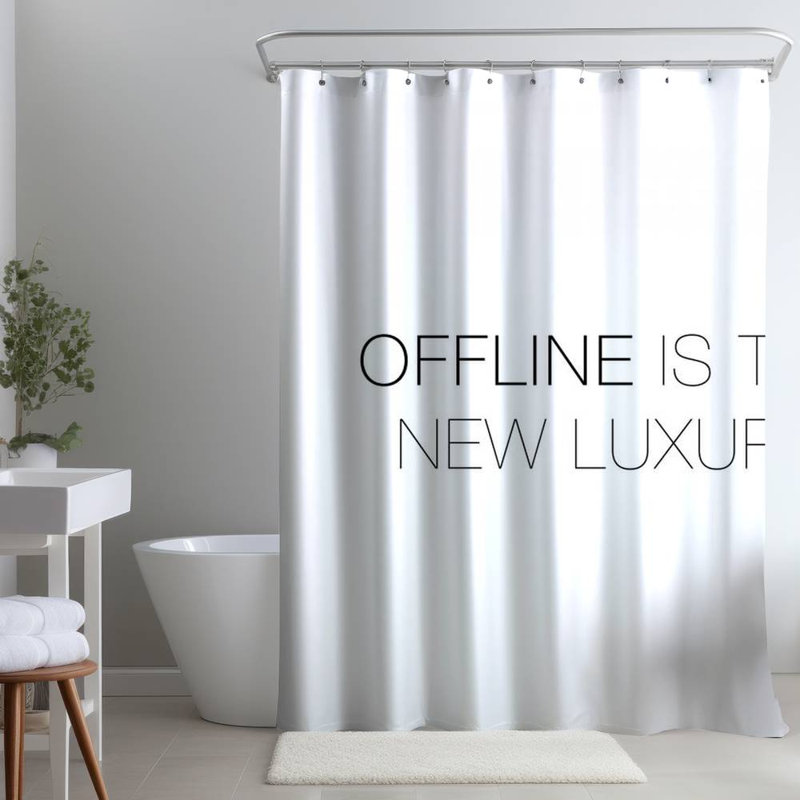 Shower Curtain QU15 – Polyester Shower Curtain, Dye Sublimation Print, 71" W × 74" L