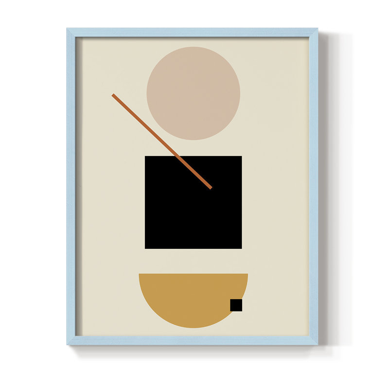 Simple Shape Framed Print - Solid Wood, Blue, 10" H x 8" W