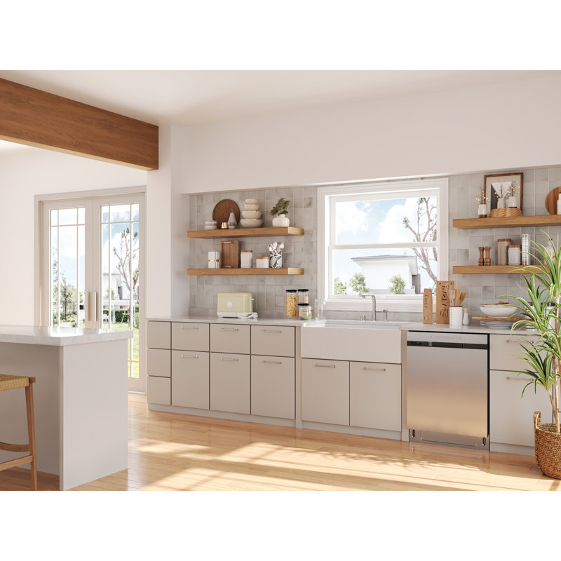 Évier de cuisine de ferme L 33 po x l 18 po DeerValley, évier de cuisine à cuve simple à tablier frontal en béton avec grille inférieure en acier inoxydable et crépine