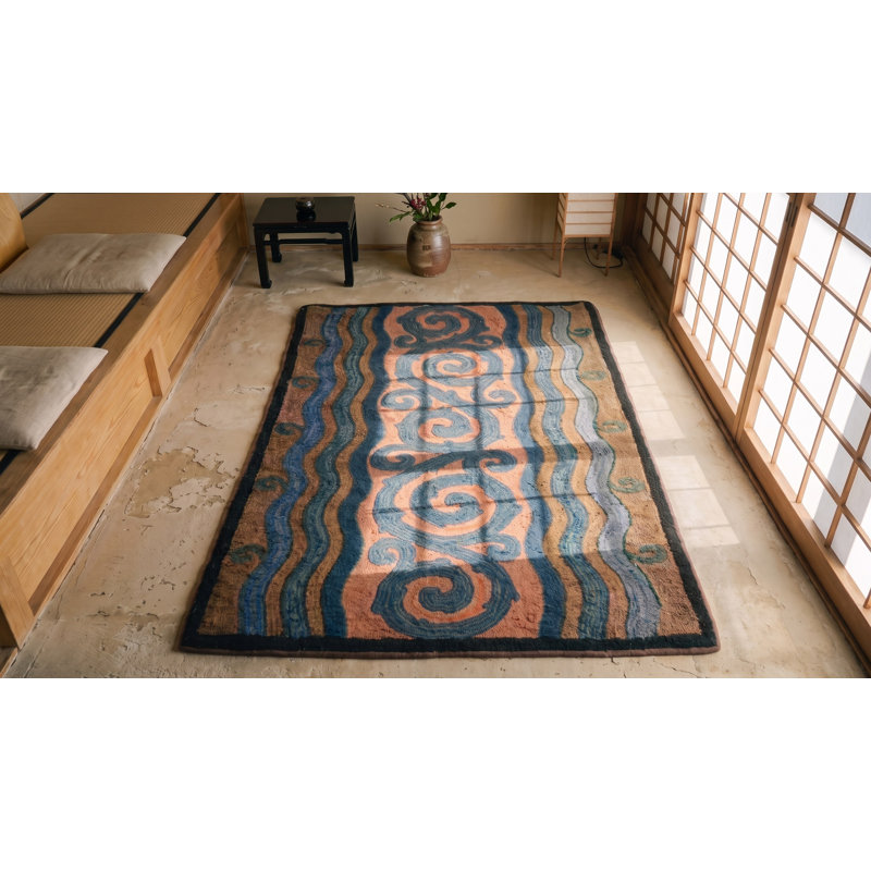 1930s Antique Wool Small Scatter Size American Hooked Rug