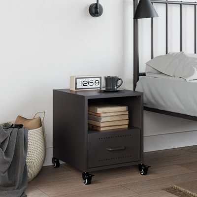 Ameara 36cm W Steel Bedside Table