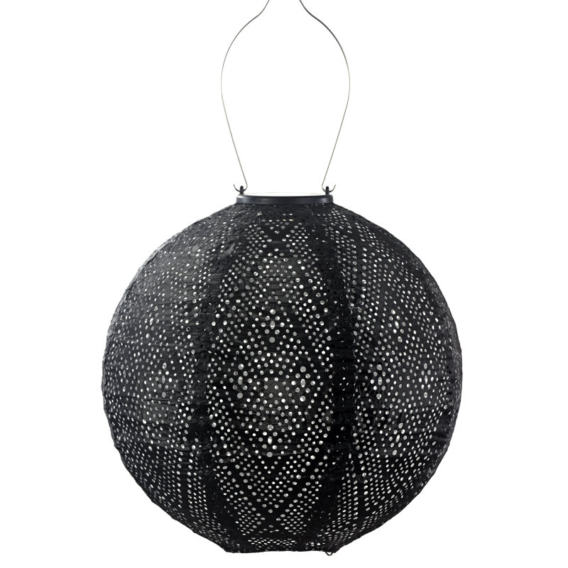 Lanterne ronde en ikat, noir