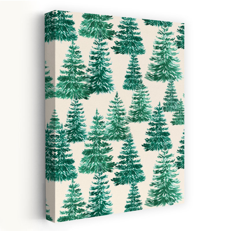 «Into The Woods Classic Abstract Forest Winter», reproduction d'art murale, H 18 po x l 12 po