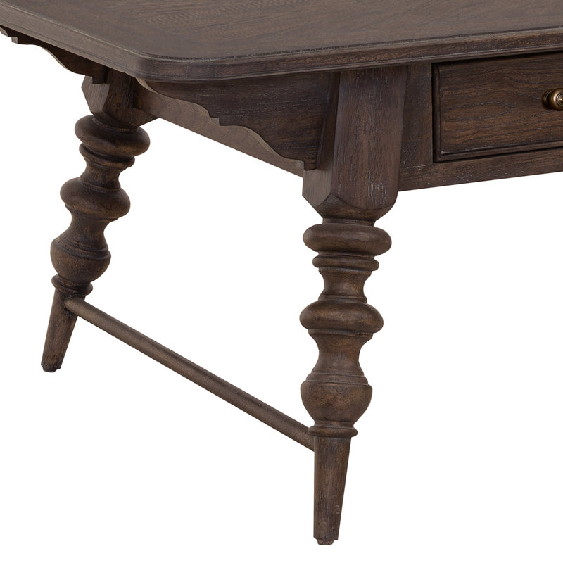 Chimney Smoke Rectangular Wood Cocktail Table with Storage