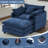 Chaise Lounge Chair Indoor with Ottoman, Oversized Chenille Lounge Sofa Chair, Comfy Reading Chair with Double-sided Armrest and Lumbar Support for Bedroom, Living Room, Office-758575805