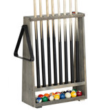 Solid Wood Floor Pool Cue Rack