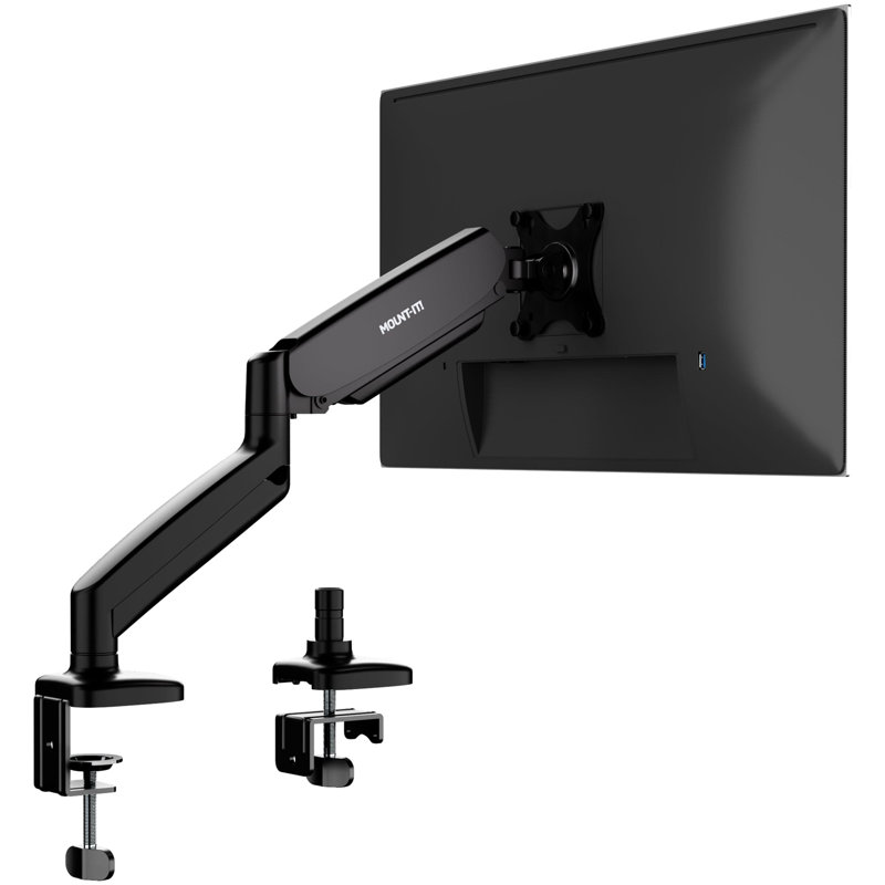 Single Monitor Desk Mount With Gas Spring Arm