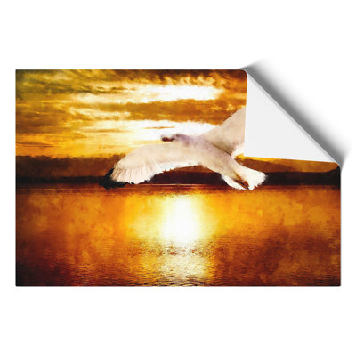 Seagull and Orange Sunset Vol.1 - Unframed Graphic Art