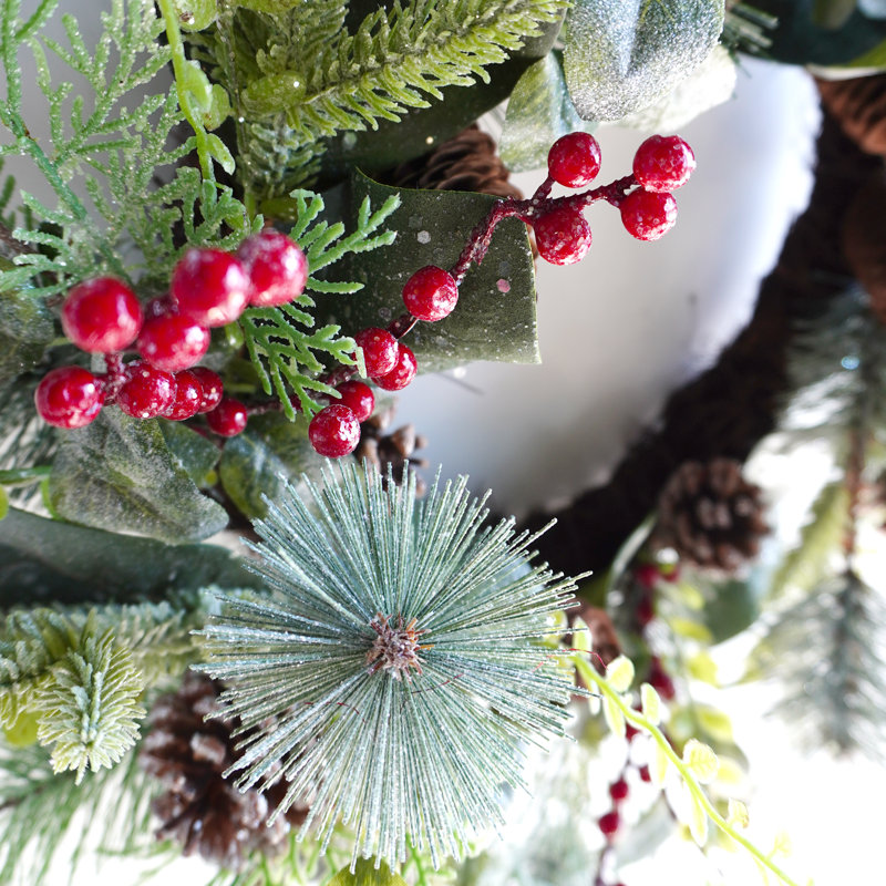 24 " Handmade Foam and Pinecones Wreath