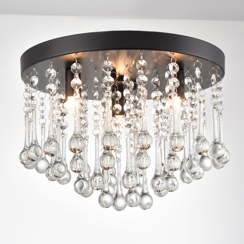 Plafonnier en cristal 3 lumières, Noir